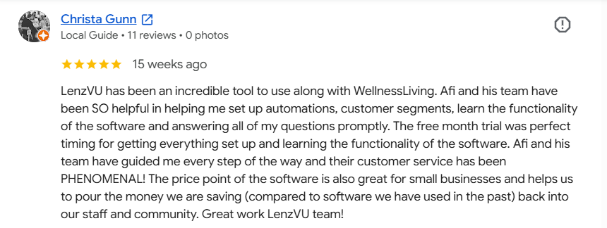 LenzVU client review 1