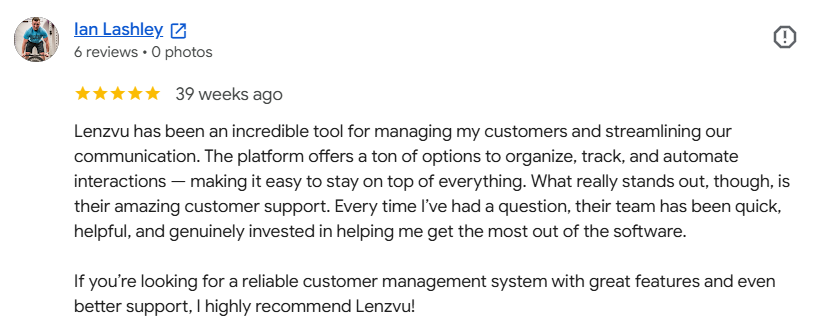 LenzVU client review 3
