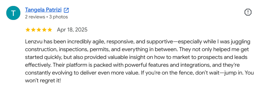 LenzVU client review 6